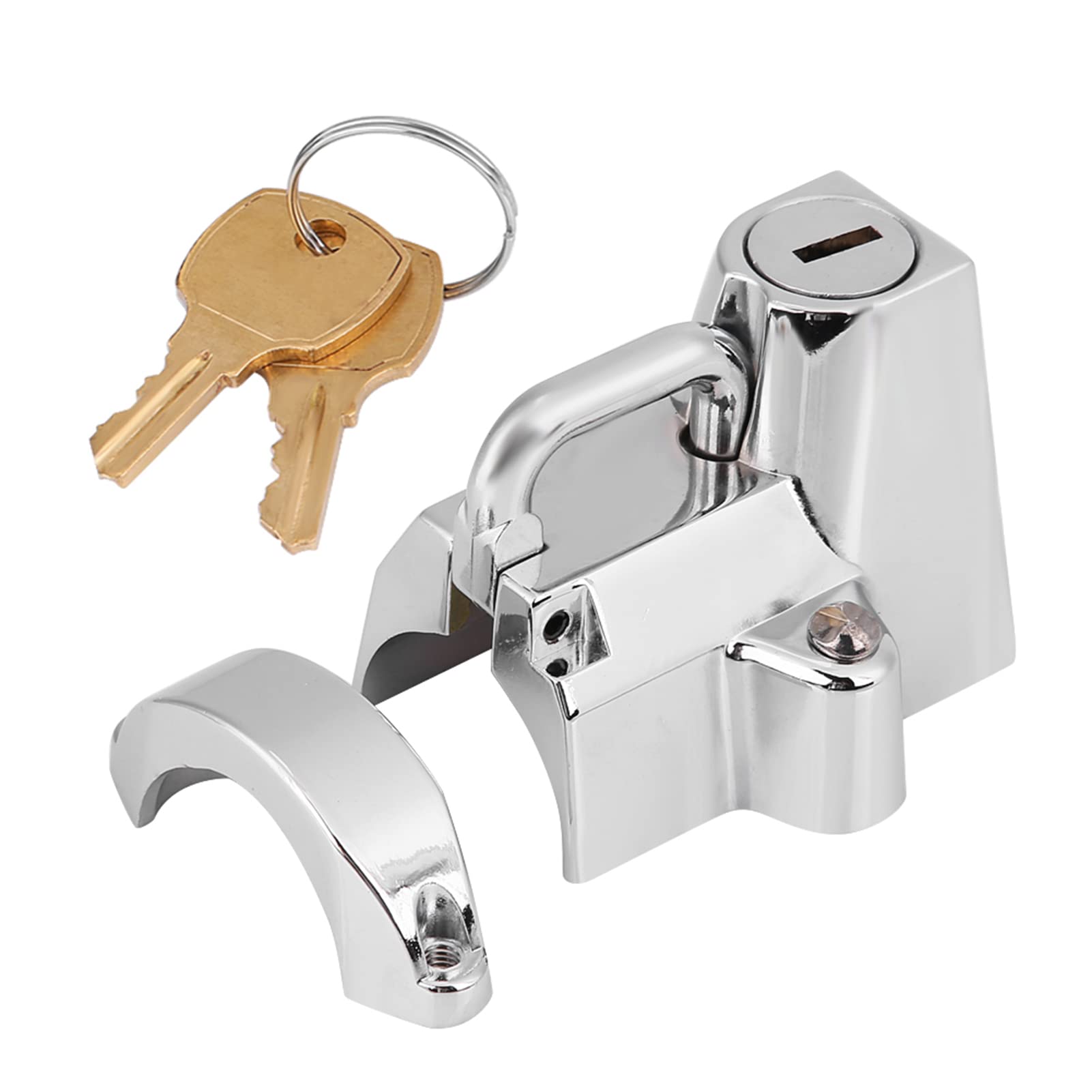 Tbest Moto-cycle Universel de Moto de Moto Verrouillage du Casque de Vélo de Vélo de Vélo de Support avec 2 Touches Set Strong Strong pour les Motos Argent 5,5 Cm