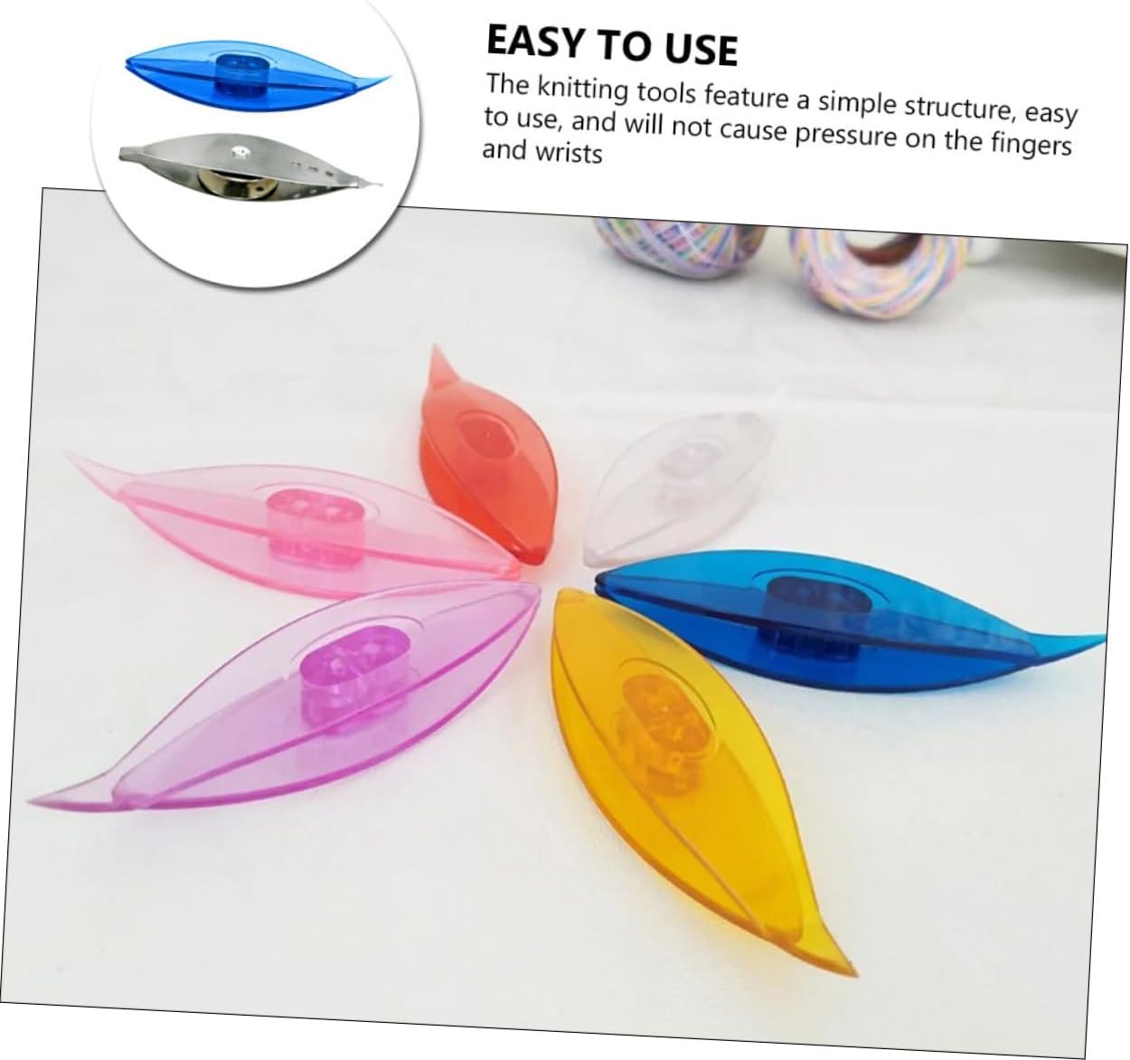 HOMSFOU 2pcs Metal Plastic Weaving Shuttle Tatting Shuttle Knitting Tools Weaving Knitting for Sweater