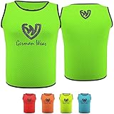 German Wear 12x Fußball Leibchen Trainingsleibchen Markierungshemd Fußballleibchen für Kinder Jugend und Erwachsene, Farbe:Grün, Bibs:Mini (S)