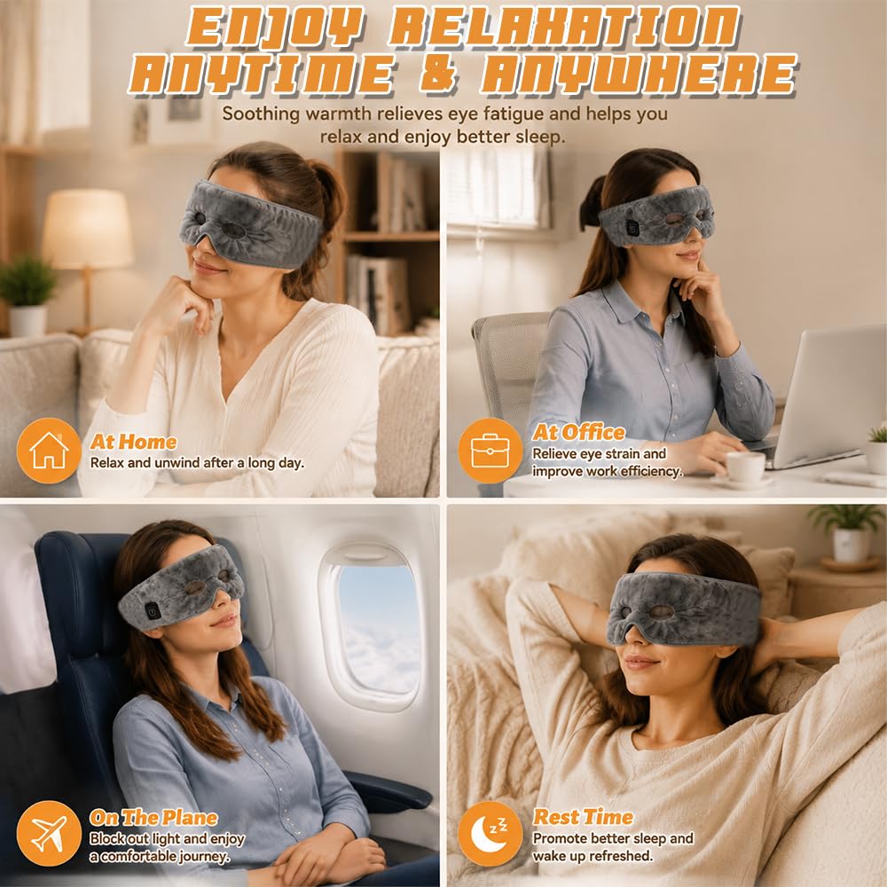 Coussin chauffant pour le visage, masque de soulagement thermique avec 3 réglages de température, couverture chauffante pour sinusite, migraines hormonales et maux de tête tendus