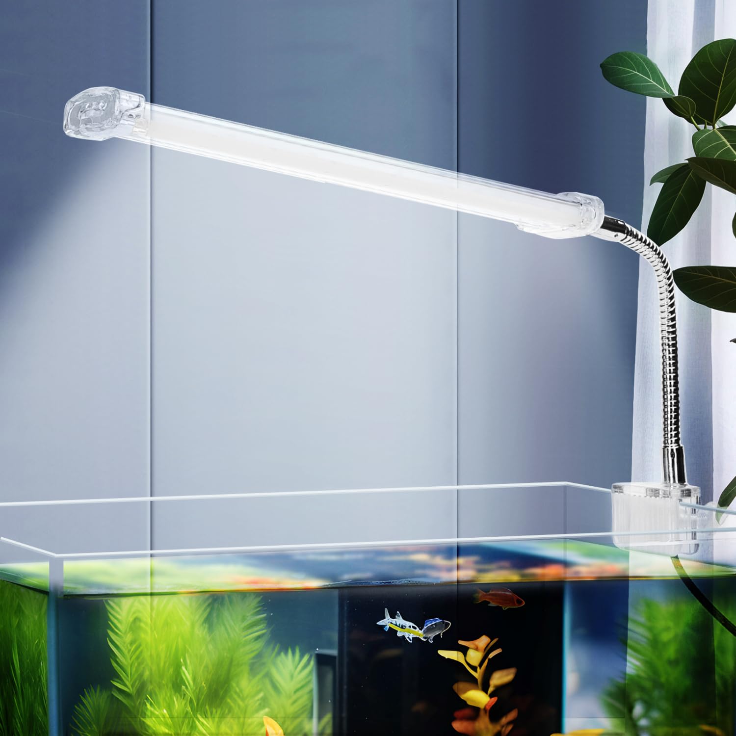 7W Aquarium LED Beleuchtung Mit Dimmer - Clip-Lampe Für Wasserpflanzen 20-40 Cm Becken