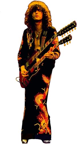 Jimmy Page Gibson SG - Guitarra de doble cuello para guitarra LIFESIZE, soporte de cartón, soporte de pie recortado