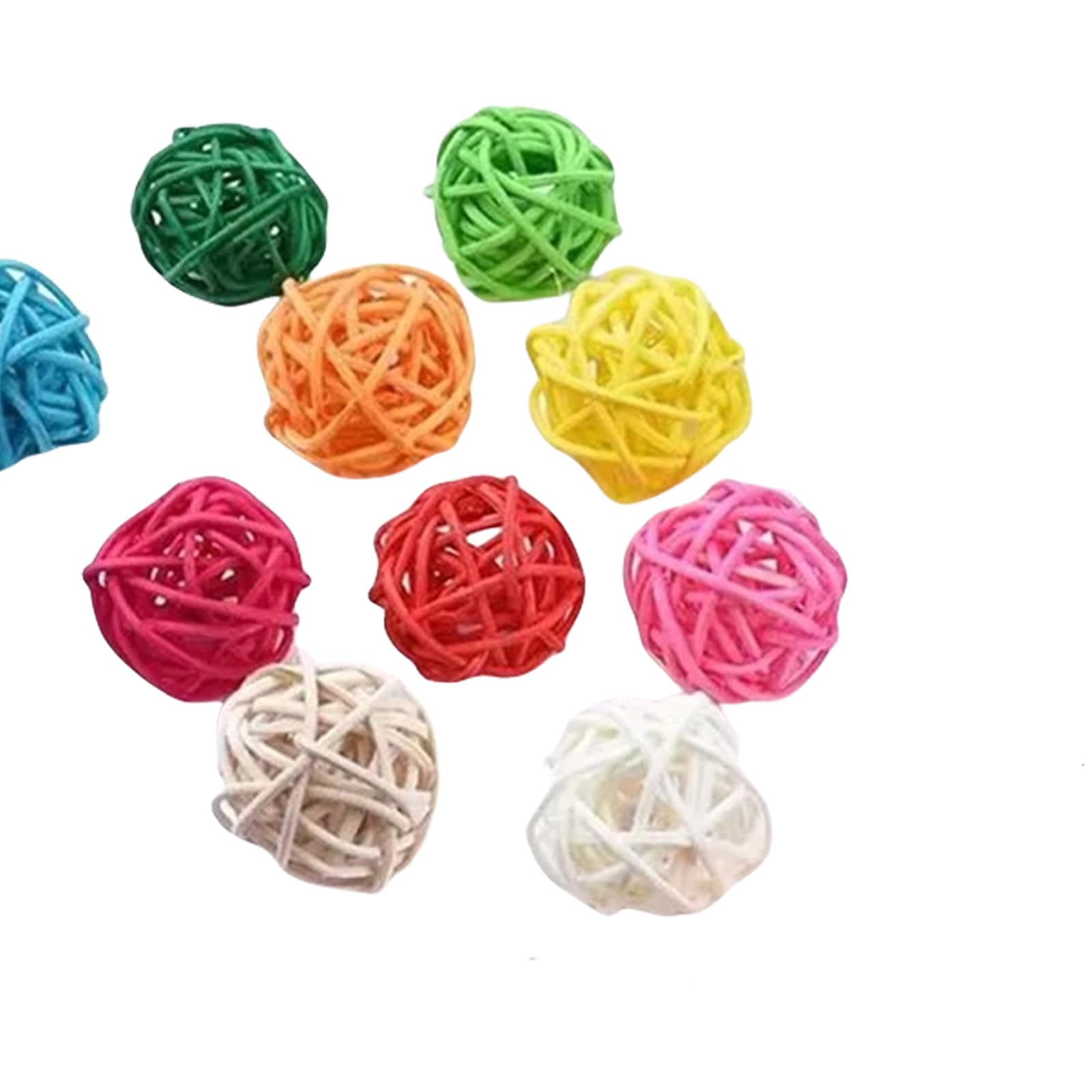 Yhplxyuus Natural Rattan Ball Chew Toy for Pet Birds Durability Interactively Hanging Ball for Cage Decoration and Activity Play Natural Rattan Bird Toy