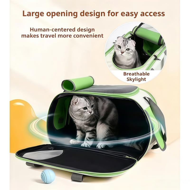 Transportín Perros Gatos para Subaru Impreza 2000-2026 Asiento Trasero Coche Bolsa de Transporte Plegable Bandolera Viaje Rejilla Transpirable,Beige/Green