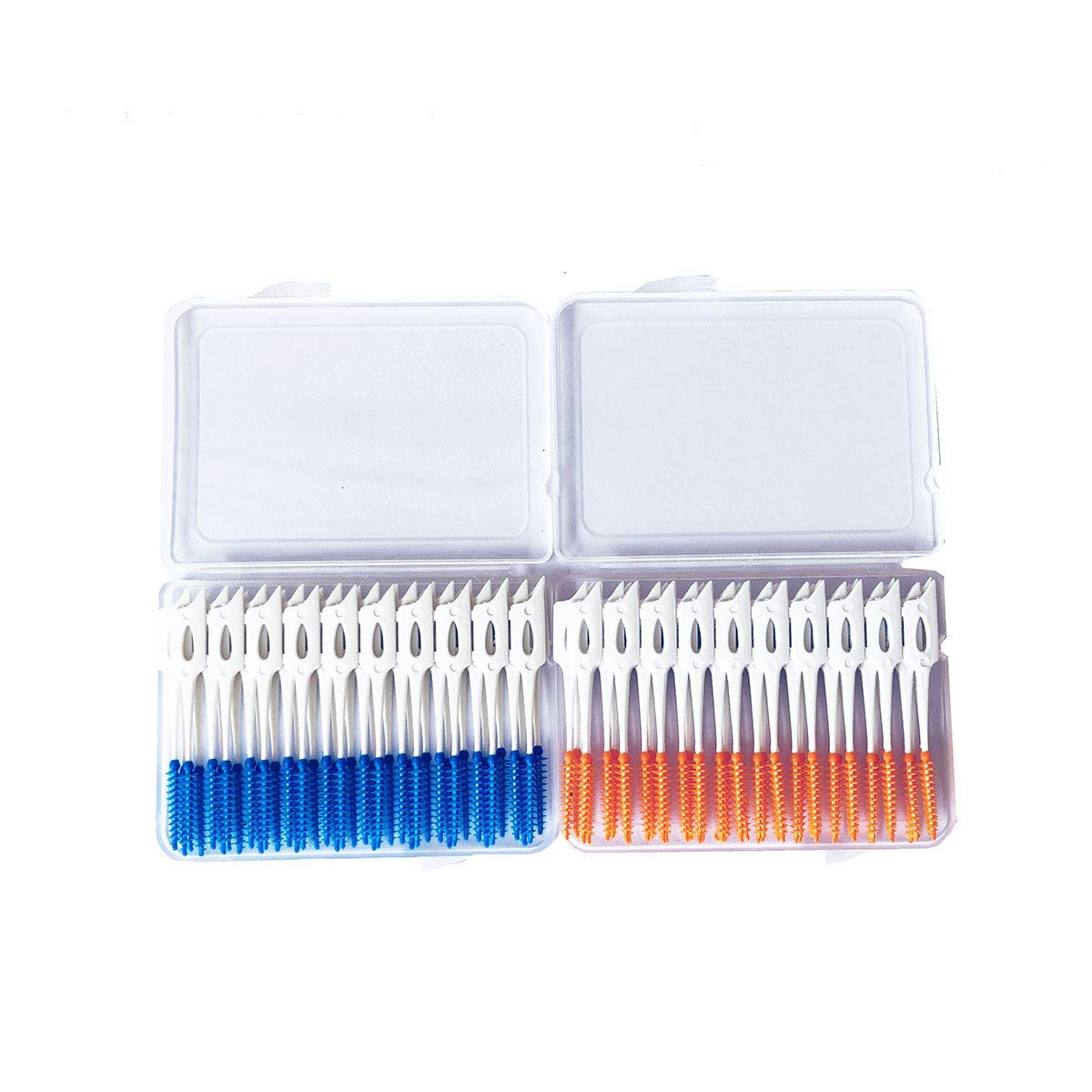 Healifty Interdental Brush Dental Floss Tooth Clean Tool 80Pcs (Blue and Orange)