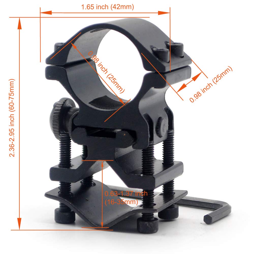 TRIROCK Universal Scope Rings High Profile Barrel Mount 30mm 25mm 1 Inch Ring Adapter 20mm Picatinny Weaver Rail Mounting