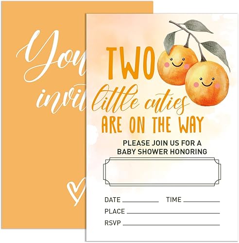 Invitaciones de baby shower para bebé gemelo con sobres, invitaciones para baby showers, fiestas de género neutro, dos tarjetas de invitación de