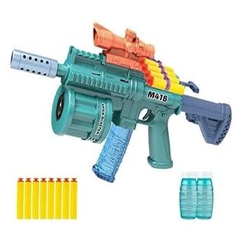 KTRS Enterprise Bubble Gun with Soft Dart Blaster, 8 Music Tones& Light Bubble Blower with 2 Bottles of Bubble Solution (50ml), 8 Soft Bullets| 3 in 1 GunToy