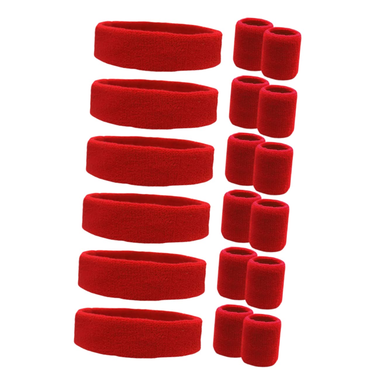 BESPORTBLE 1 Set Wristband Headband Set Sweat Bands Wrist Athletic Headbands Wristbands Workout Headbands for Women Wrists Bandana Headbands for Men Wrist Band Head Bands Red Polyester