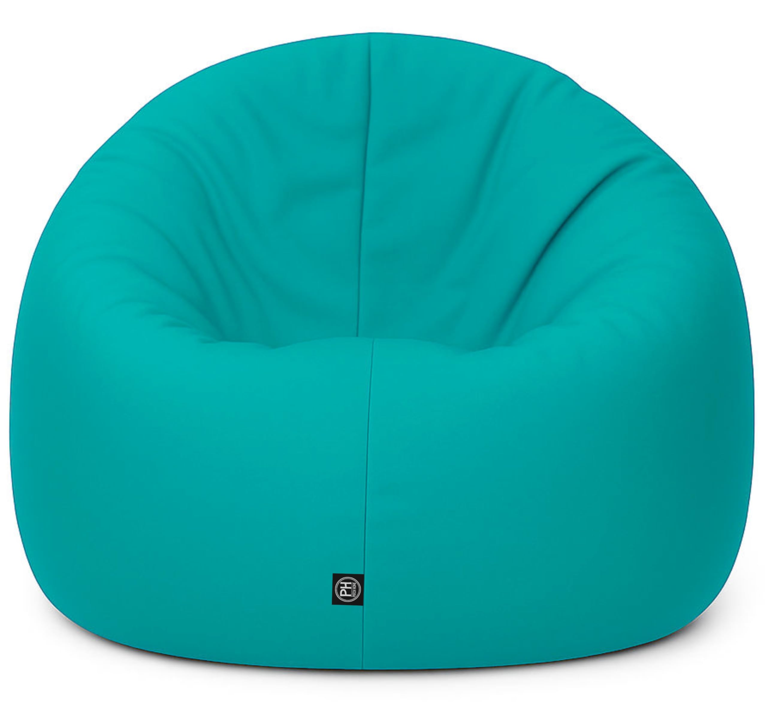 PATCH HOME Sitzsack 2 in 1 Sitzkissen Bodenkissen für Erwachsene & Kinder - Gaming mit Füllung Kissen Sessel BeanBag (Ø 125cm, Türkis)