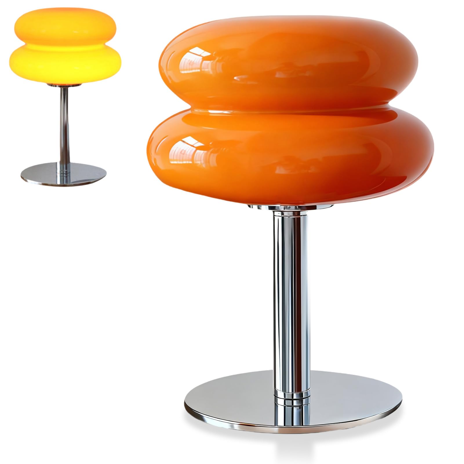 Vintage Lámpara De Mesa De Tarta De Huevo, Lampara Donut Escritorio De Lámpara De Hongos Con Energía USB Lámparas De Mesa De Lampara Naranja Luz De Noite Elegante Para La Sala De Estar De Dormitorio