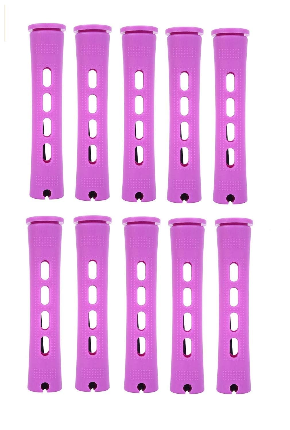 Perm rods and hair rollers with hair cold wave rods and curly hair for women short hair long Multicolour Pack Of 10 (1.7 CM)