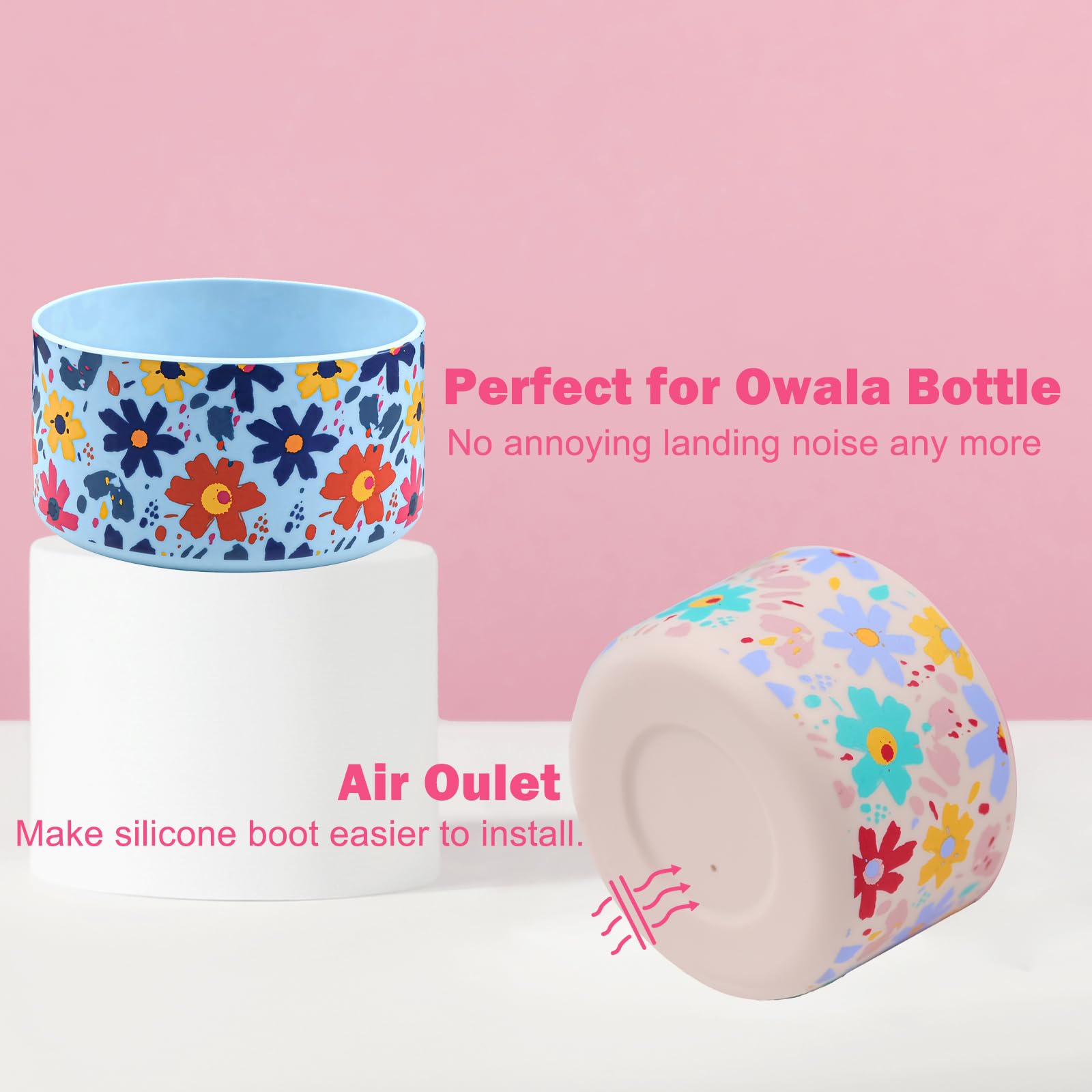 HEYSKAY Silikon-Schutzhülle für Owala Flask Wasserflasche, 900 ml, rutschfeste Schutzhülle für Owala Twist, FreeSip und Flip Edelstahl-Wasserflasche, BPA-frei, Kofferraumboden, 2 Stück