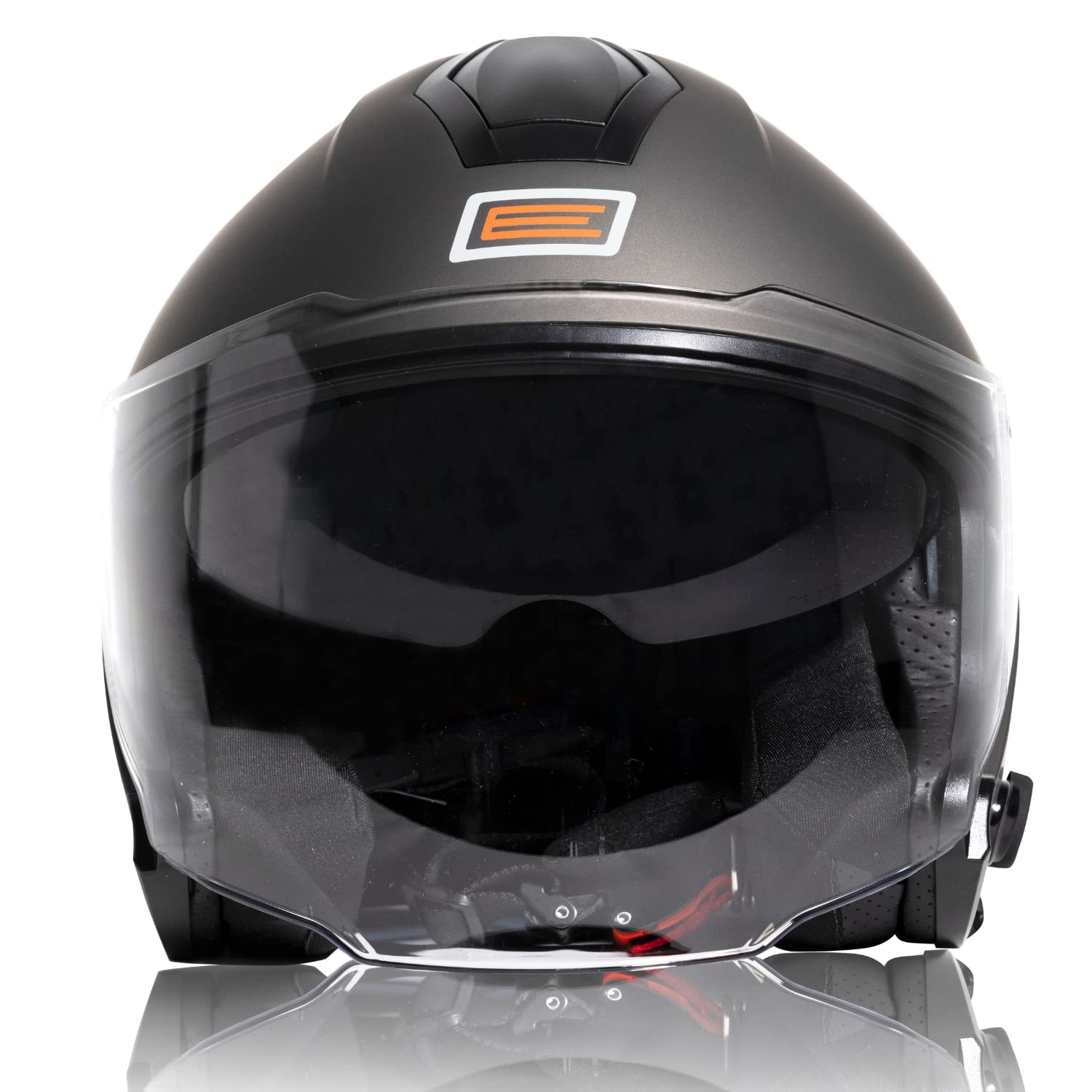 ORIGINE Casque Bluetooth Moto Jet Casque Scooter avec Double Visière Homologué ECE