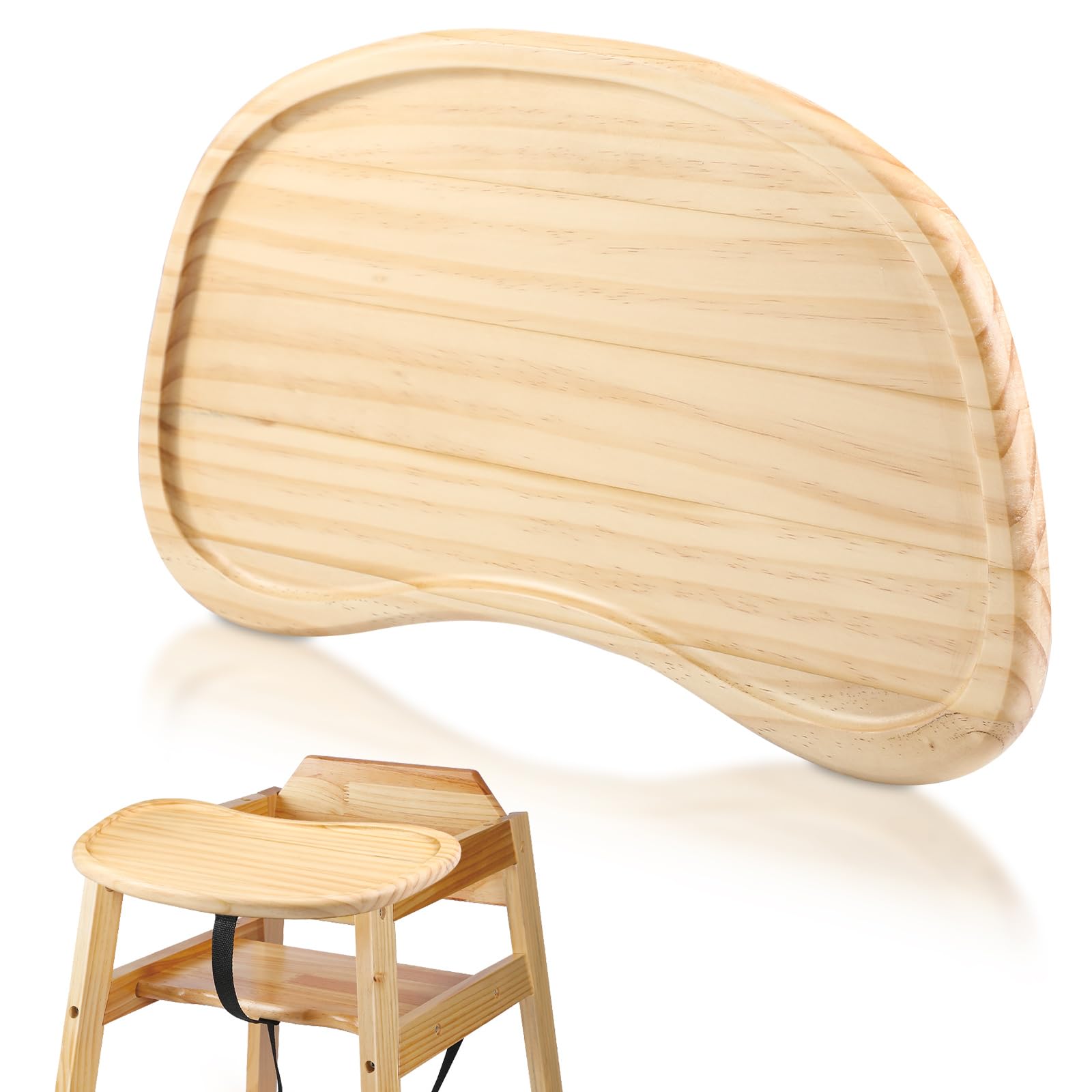 Wonderjune Baby Wooden High Chair Tray Universal Replacement for Toddlers