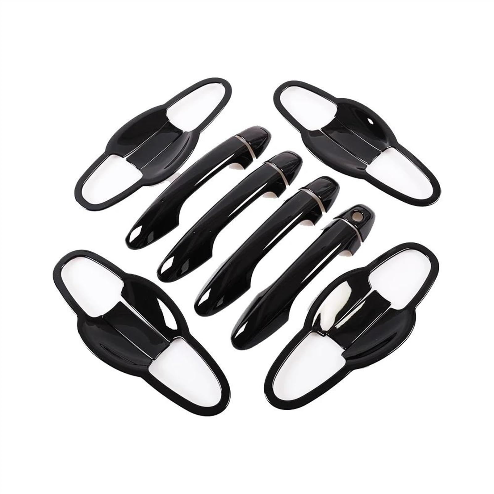 Kjhopy Black C Abs Chrome Car Door Handle Cover For Toyota For Hilux Revo For Rocco For Fortuner For Innova Rav4 2016-2020 Sr5 Exterior Door Handle(Black C)