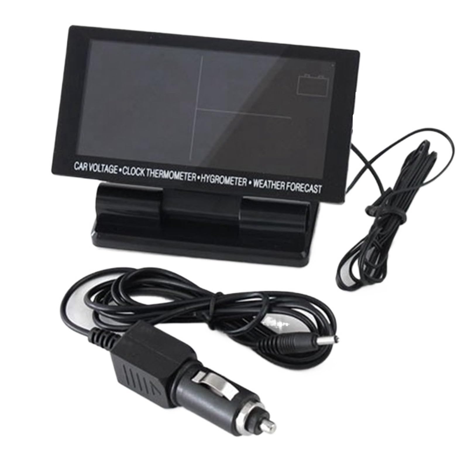 4 en 1 termómetro digital para coche higrómetro 12 V pantalla LCD reloj de voltaje autopartes