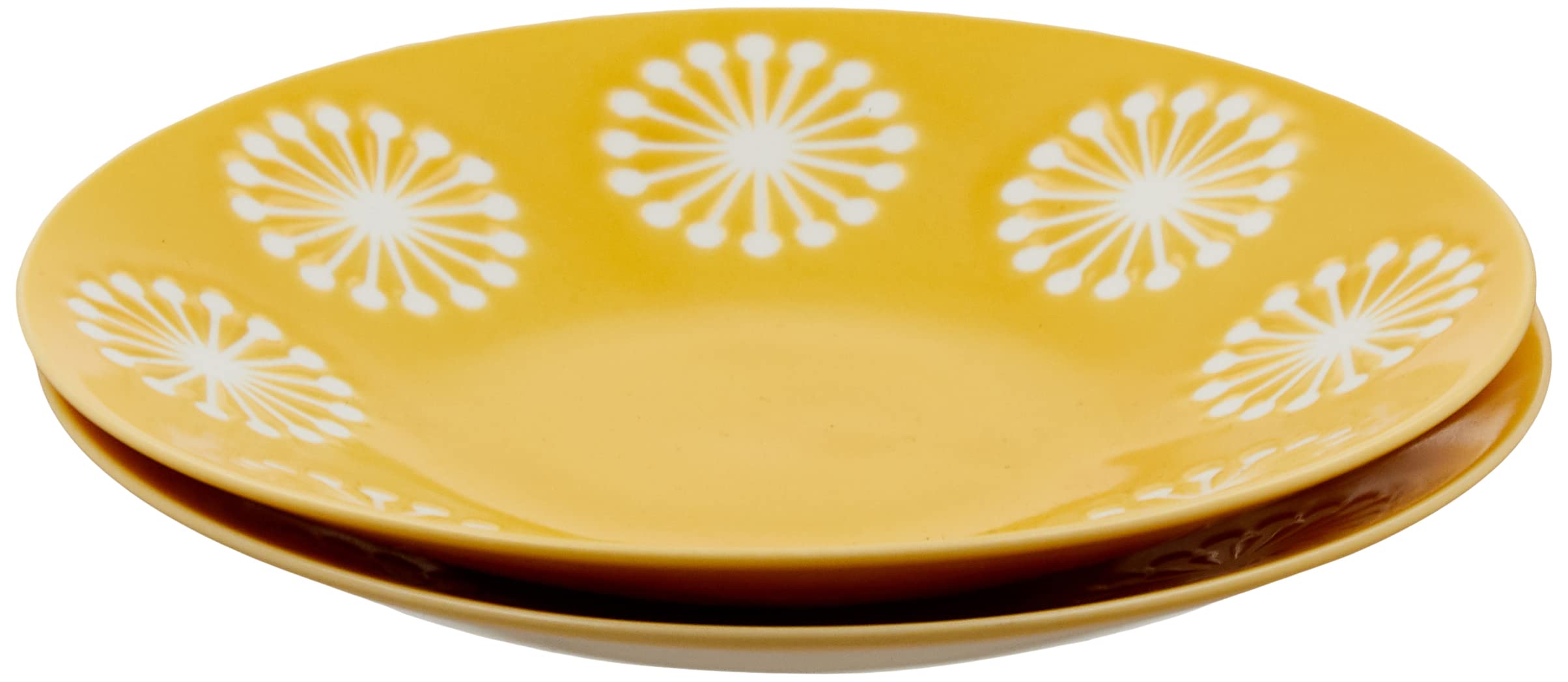 みのる陶器 美濃焼 moco(モコ) 145プレート イエロー 2枚セット φ14.7×H2.5cm