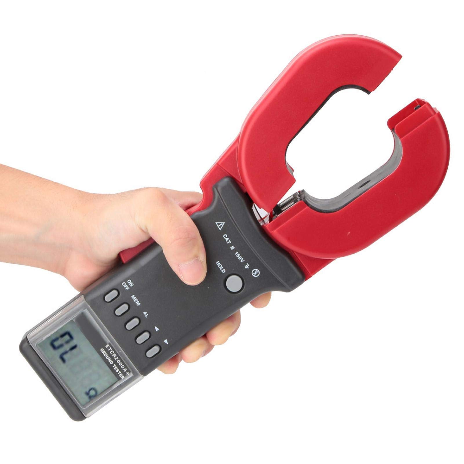 Akozon Digital Clamp Meter 2000A + On Ground Earth Tester mit LCD-Anzeige 0,01-200