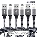 Alster 3Pack 6FT Lightning to USB Cable, Premium Nylon Braided Charging Cable Cord Compatible with iPhone 7/ 7 Plus/6/6s/6 plus/6s plus, iPhone 5/5s/5c,iPad, iPod and More (Black)