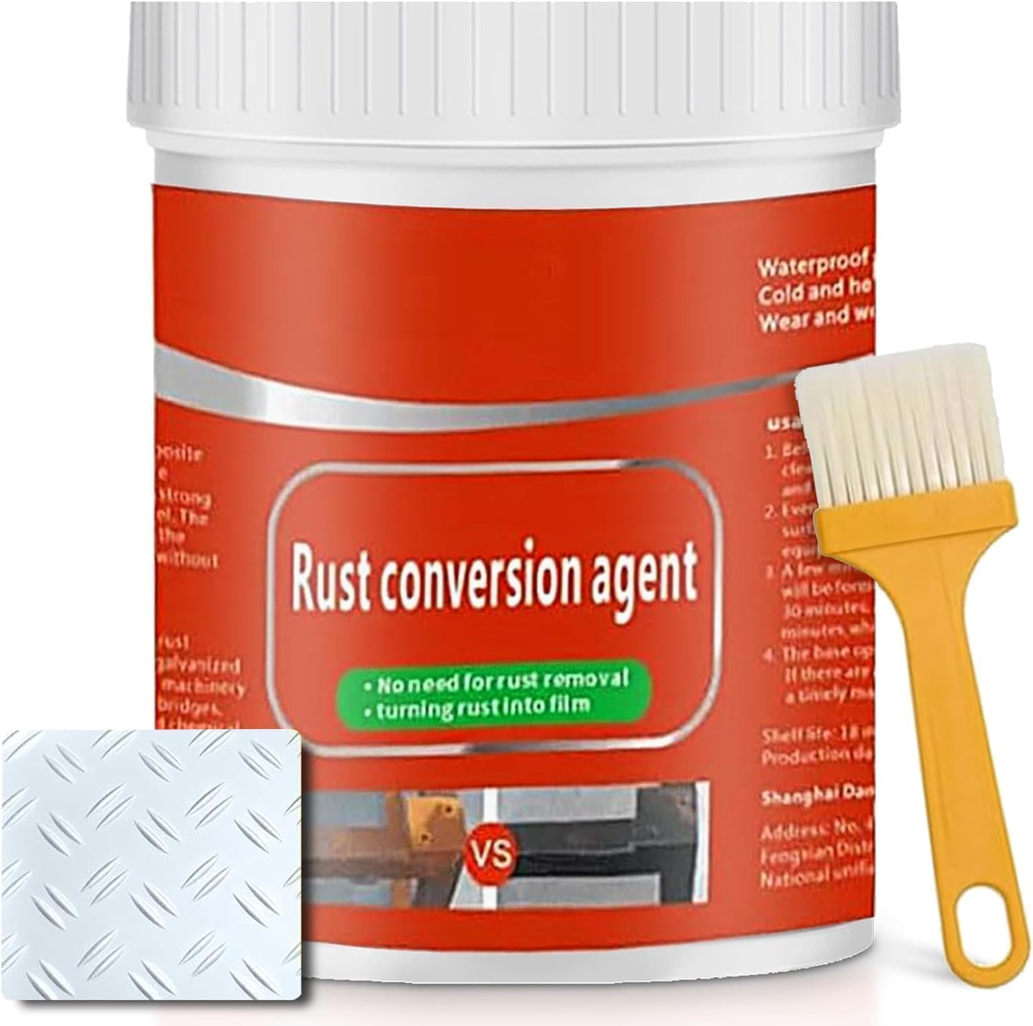 Rust Converter, 10.7Fl Oz Rust Remover for Metal,Universal Rust Renovator,Rust Converter for Cars,Water-Based Rust Remover with Brush,Multi-Functional Waterproof Anti Rust Paint for House,Cast Iron