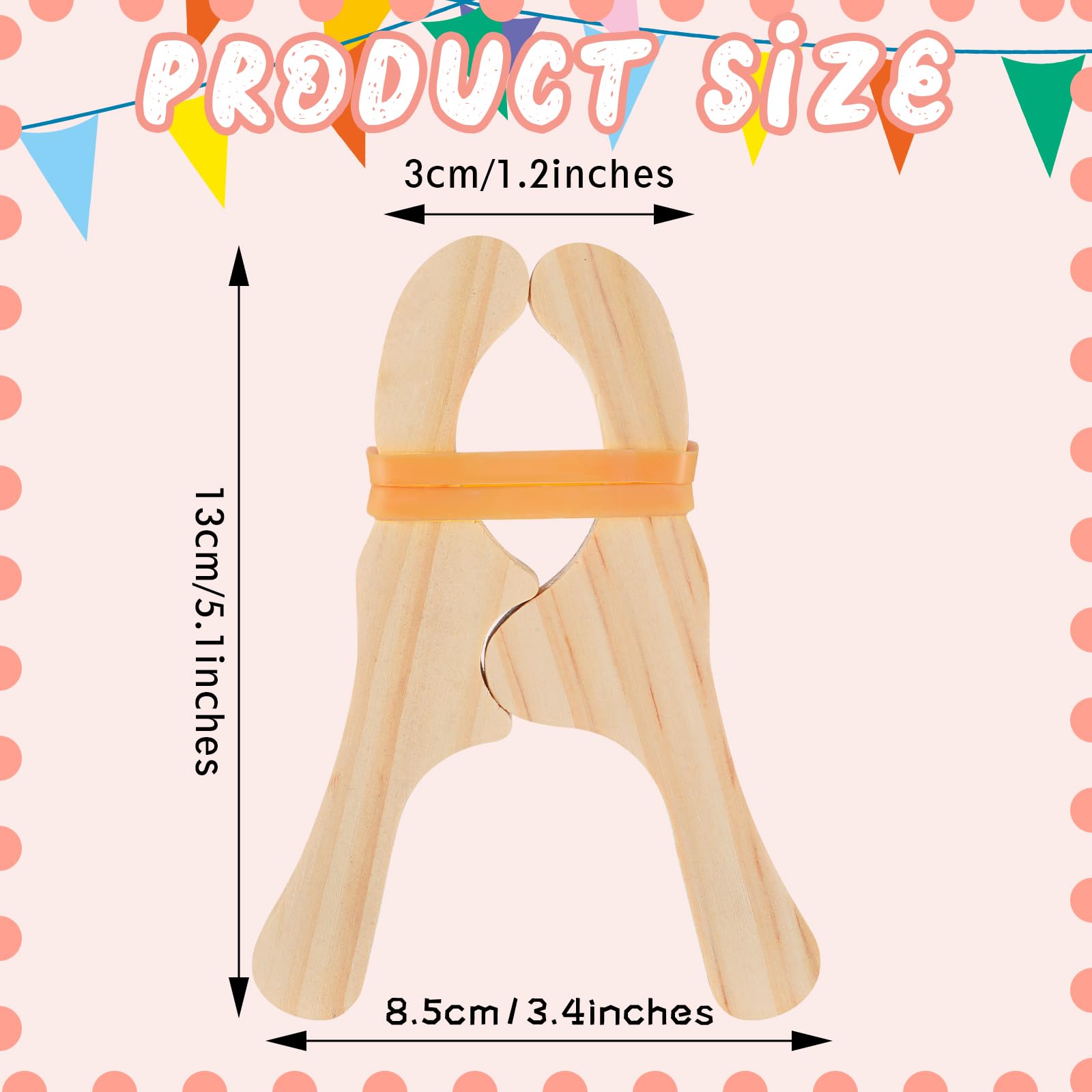 Juego de 6 clips de madera para niños, Montessori y Waldorf, kit de construcción de fortalezas de seda gigantes de madera hechos a mano para mantas, construcción de seda (multicolor) 2