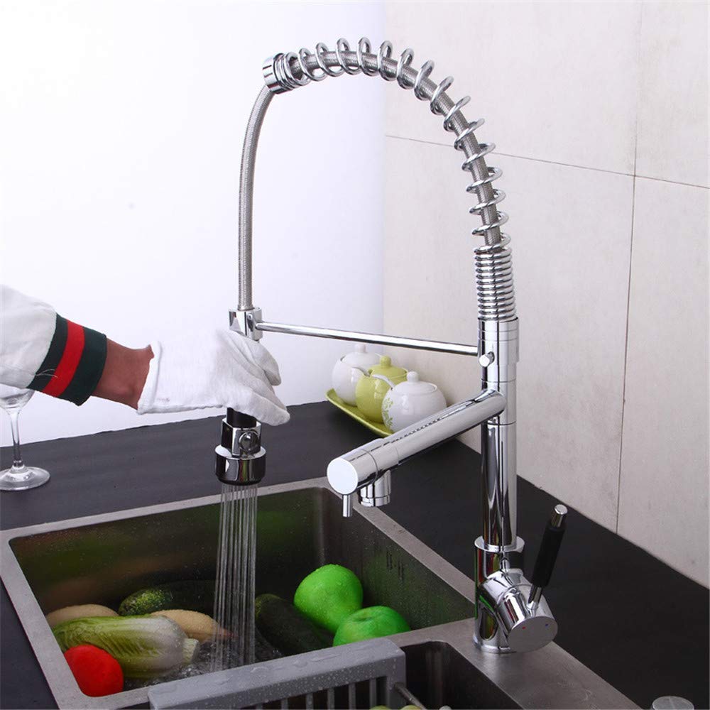 Robinet de cuisine mitigeur évier cuivre complet pommeau douche pivotant universel