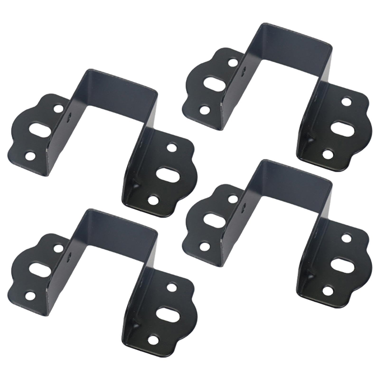 Bed Frame Brackets - 4PC Bed Frame Hardware Brackets | Heavy Duty Bed Brackets Bed Frame Hooks | U-Shaped Bedframe Hardware Stabilizing Bed Rail Brackets for Wood Bed Frame Footboard
