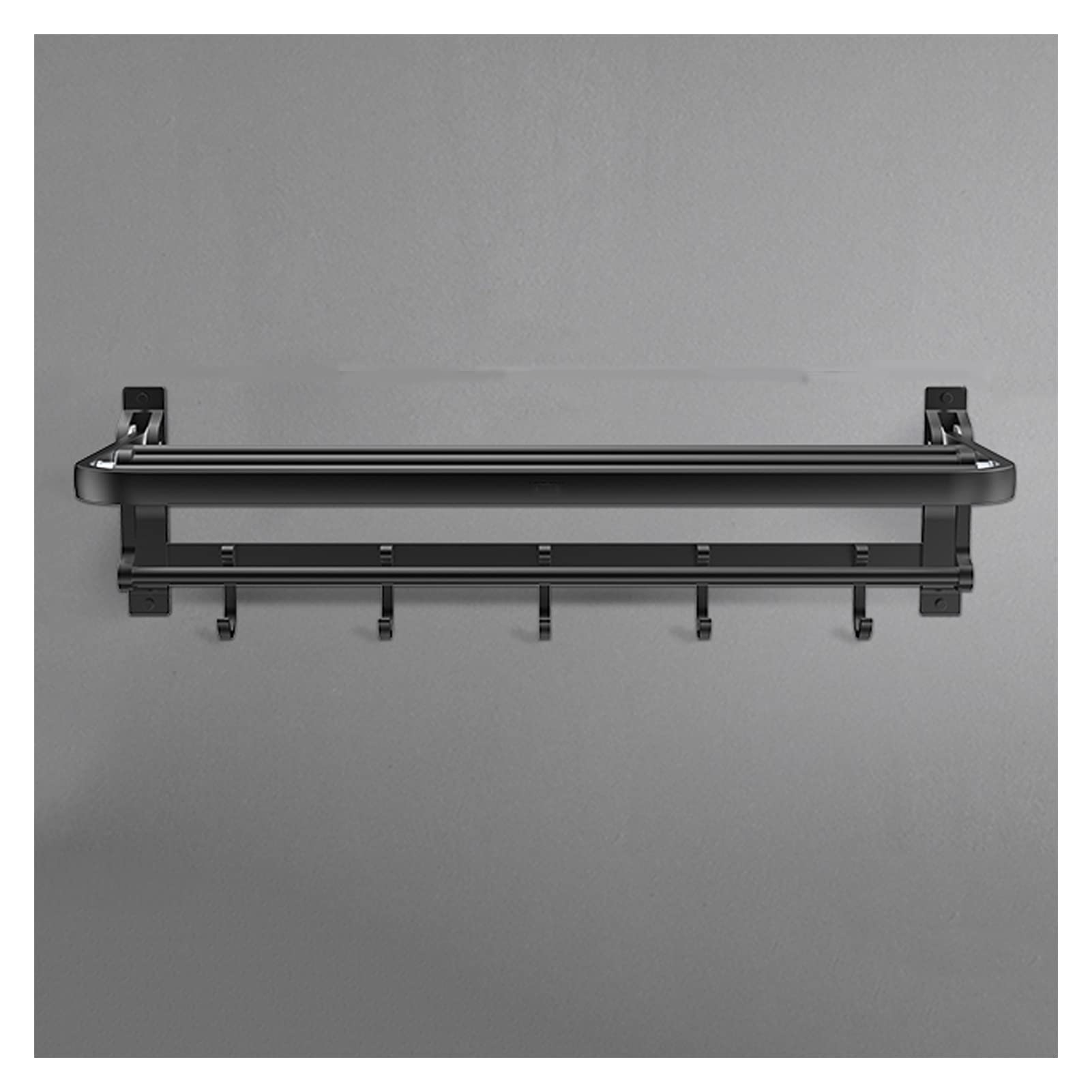 TOMYEUS Shower Caddy Bathroom Shelf Aluminum Bathroom Shelf Hooks Wall Mounted Multifunctional Rack Wall Mounted Storage Shelves with