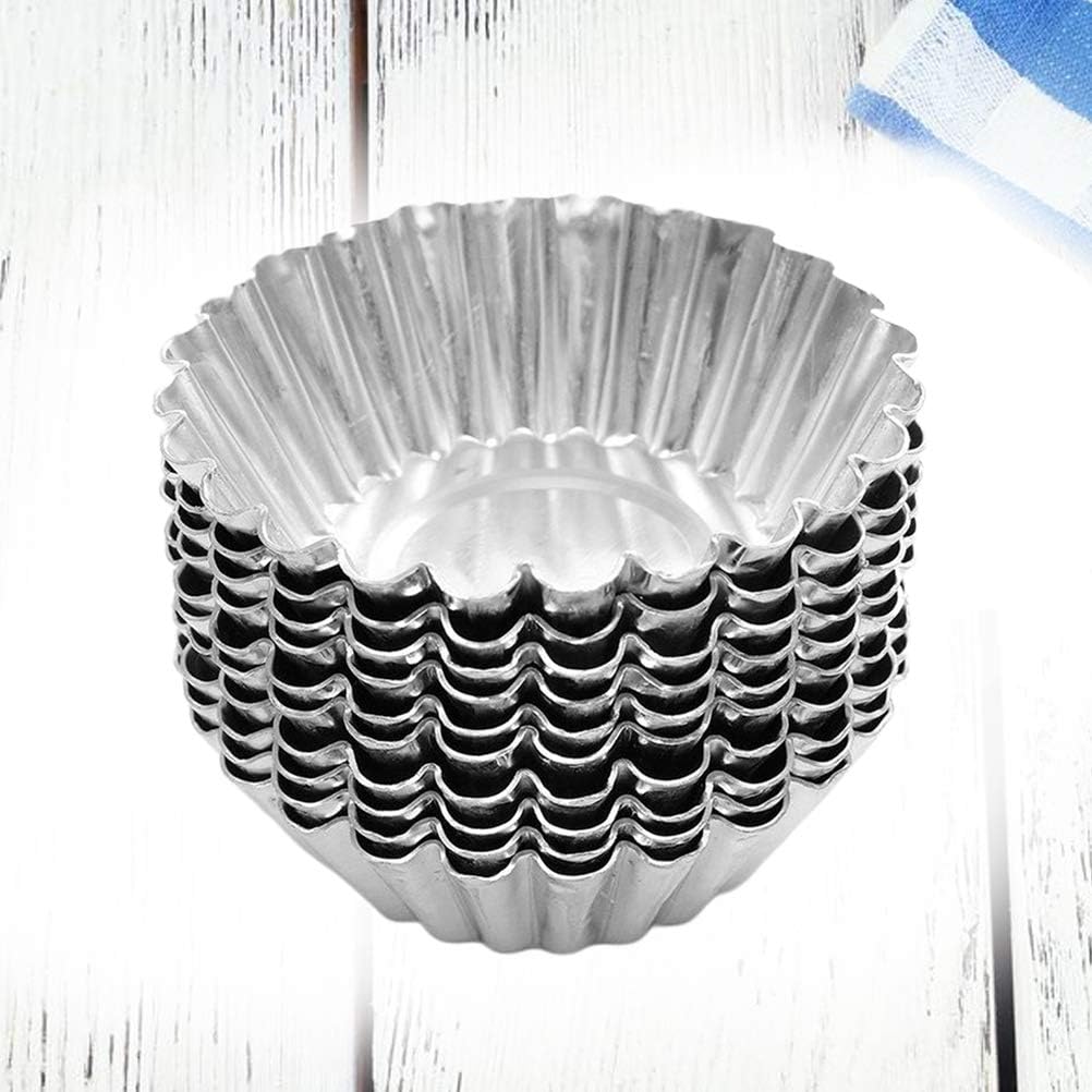 Cake Tin， Non-Stick Cake Mould, Baking Tools Baking Mold,Cake Mould,Baking Ideal 40pcs Nonstick Egg Tart Metal Lined Mould Tin Baking Tool Cupcake Cake Cookie Molds Pans (Color : Silver, Size : 100pcs