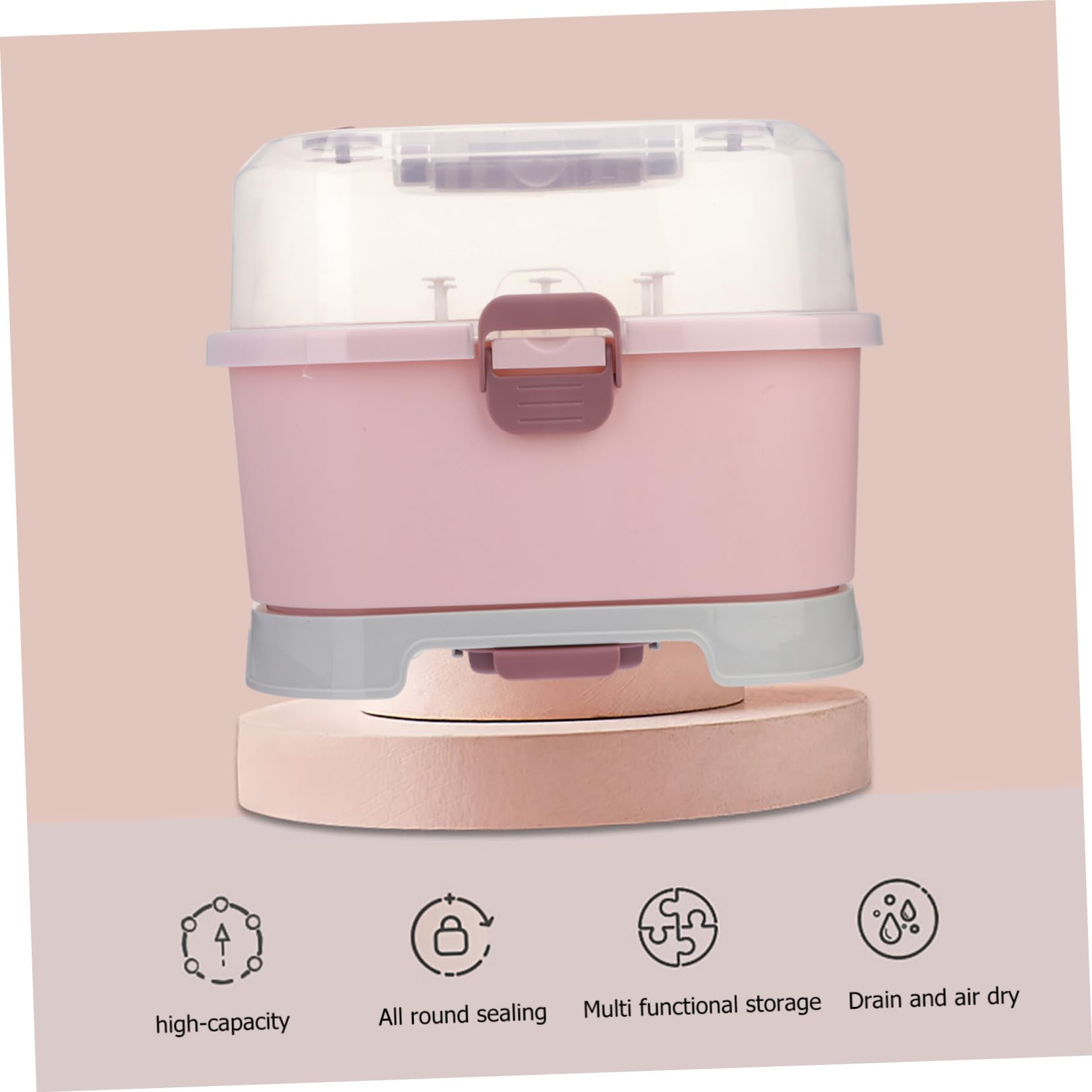 ORFOFE Aufbewahrungsbox für Babyflaschen aus Pp mit Ausreichend Stauraum und Tragbar für Zuhause und Unterwegs zur Hygienischen Aufbewahrung von Milchpulverdosen und Schnullern