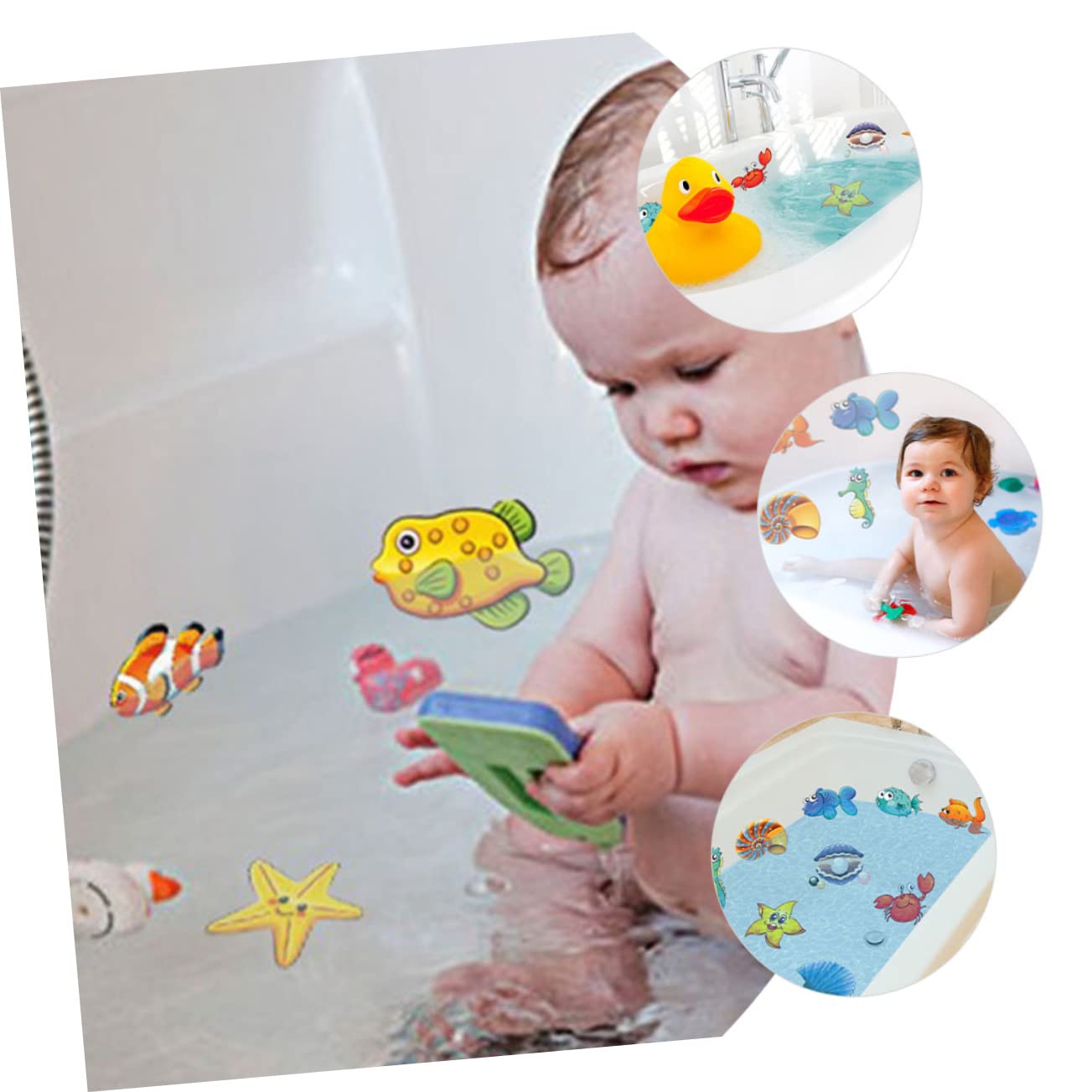 GLEAVI 2 Juegos Calcomanías Antideslizantes para Bañera Marinas Stickers Decorativos Impermeables para Seguridad