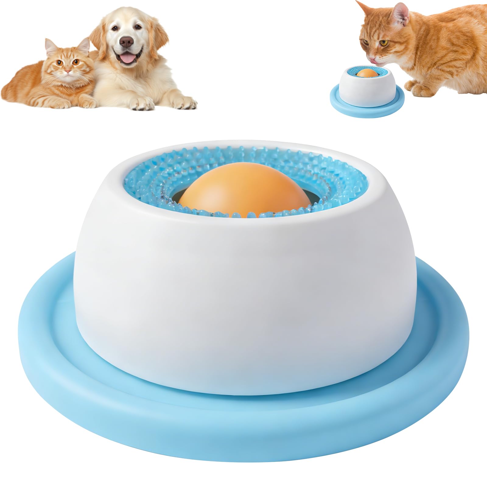 Dog Lick Ball, Lick Sphere for Dogs, Dog Roller Ball Li-ck Bowl, Anti-Slip Wide Base, Easy Clean, Pet Lickbowl for Small, Medium, Large Pets