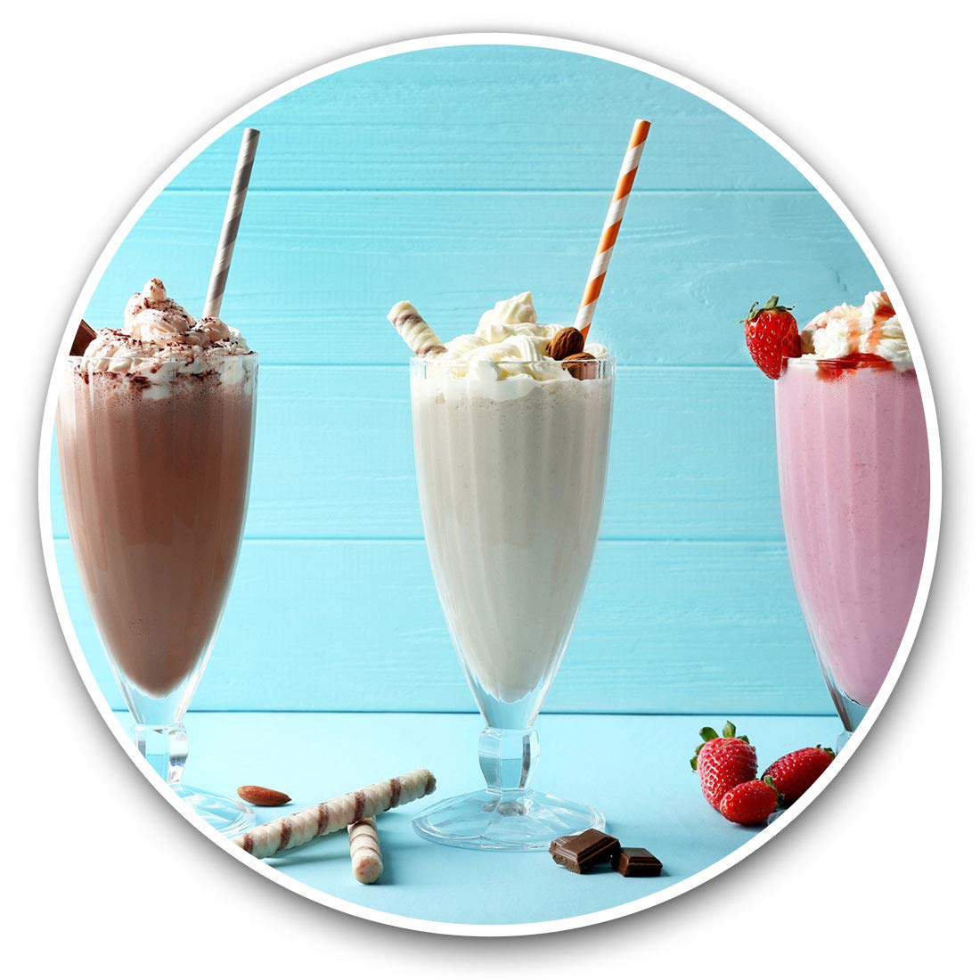 Destination Vinyl Ltd Milkshake Cafe Treat Chocolate 21882 Vinyl Stickers (Set Of 2) 15Cm - Milkshake Cafe Treat Chocolate Laptop Tablet Luggage Scrapbook #21882