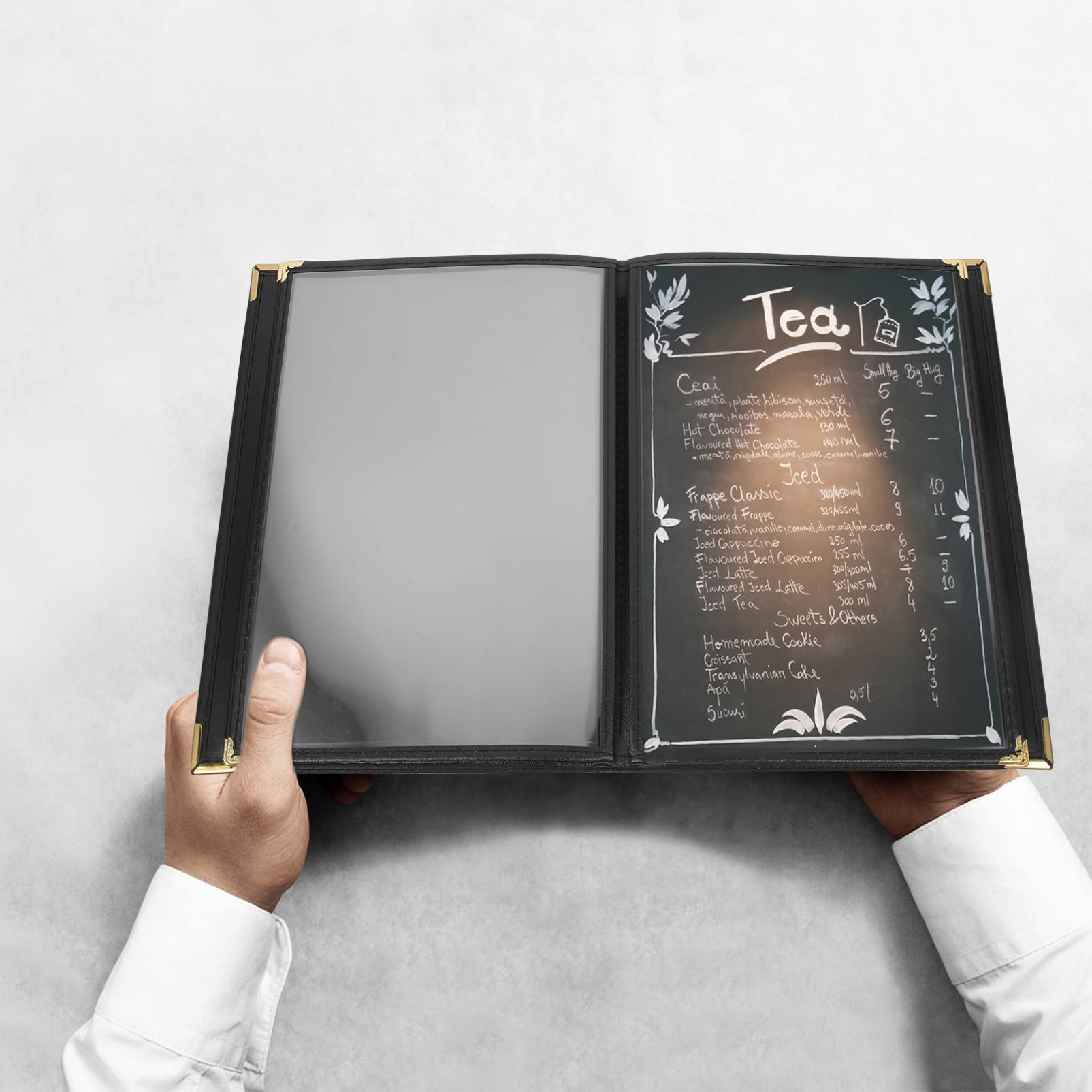 Kichvoe Libro De Recetas Cubierta De Menú De Pvc Transparente Protector De Menú Para Restaurante y Cafetería Duradera