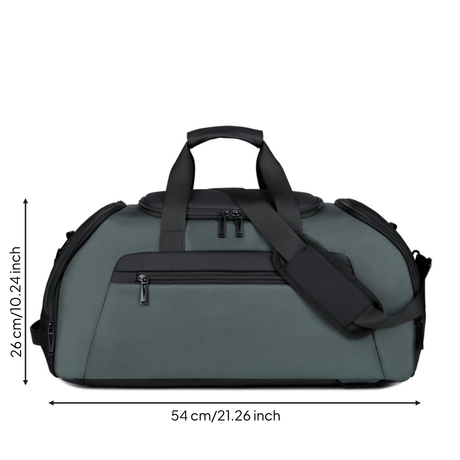 Bolsa Gimnasio con Compartimento para Calzado Resisn Al Agua Bolsa por con Compartimento Húmedo Ajustable Bolso para portistas, Viajeros, Gris, Color to 1