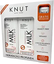 KNUT - Kit Presente Milk com Shampoo 250ml, Condicionador 200ml e Mini Máscara 30g - Hidratação Profunda para Cabelos Quimicamente Tratados - Sem Parabenos, Sem Ftalatos, Cruelty Free
