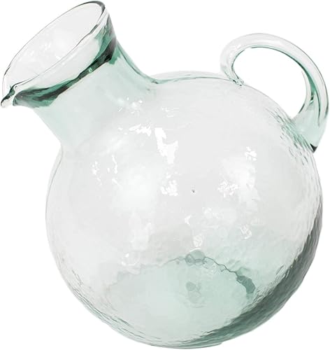 MY SWANKY HOME Jarra de bola inclinada redonda clásica de estilo vintage de 10 pulgadas de vidrio hecho a mano