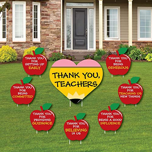 Big Dot Of Happiness Teacher Appreciation - First And Last Day Of School Yard Sign And Outdoor Lawn Decorations - Thank You Teachers Yard Signs - Set Of 8 #TOP25
