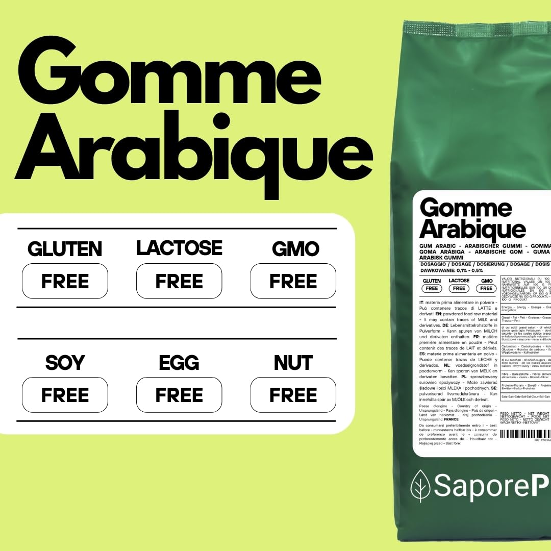 Saporepuro Gomme Arabique en poudre 1000 gr - 125 gr - 50 gr