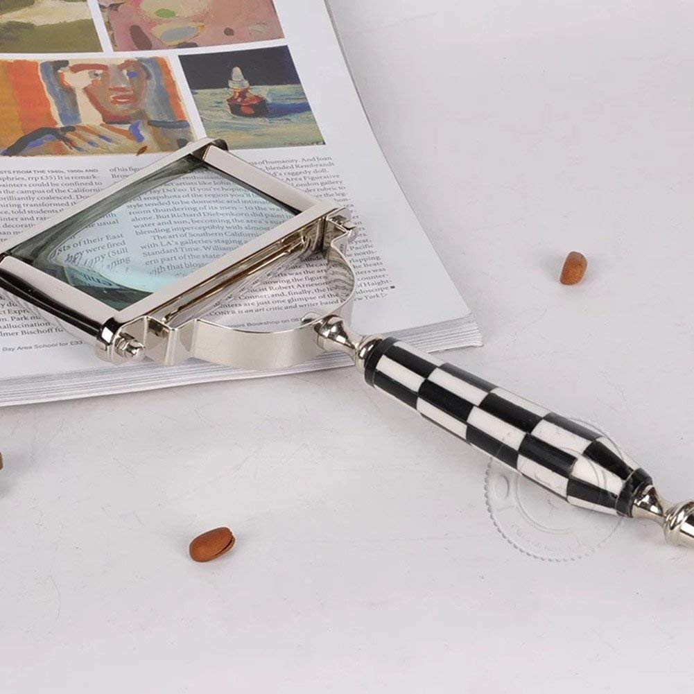 Lupa de Vidrio Rectangular de Mano 5X para Personas Mayores, jóvenes, Estudiantes, Libros de Lectura, investigación de Plantas, manijas cómodas Made in China