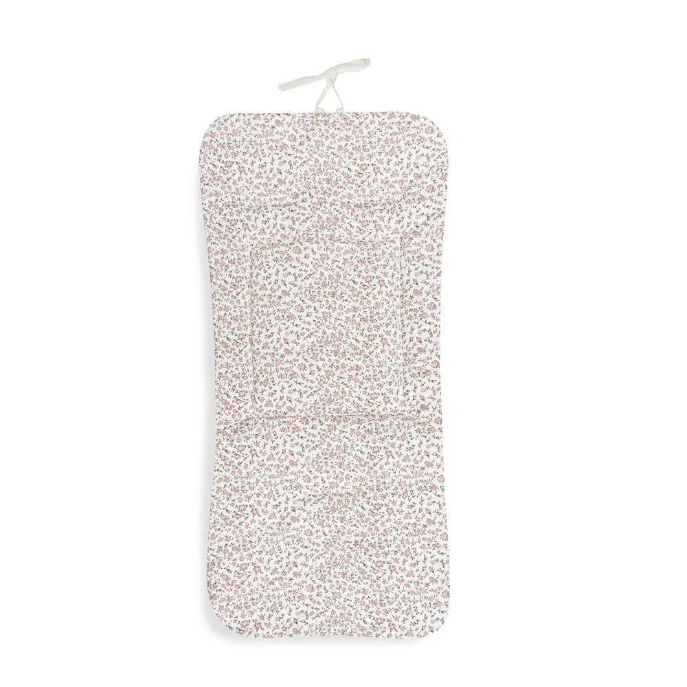 COLCHONETA DON ALGODÓN REVERSIBLE VICHY FLORES ROSA