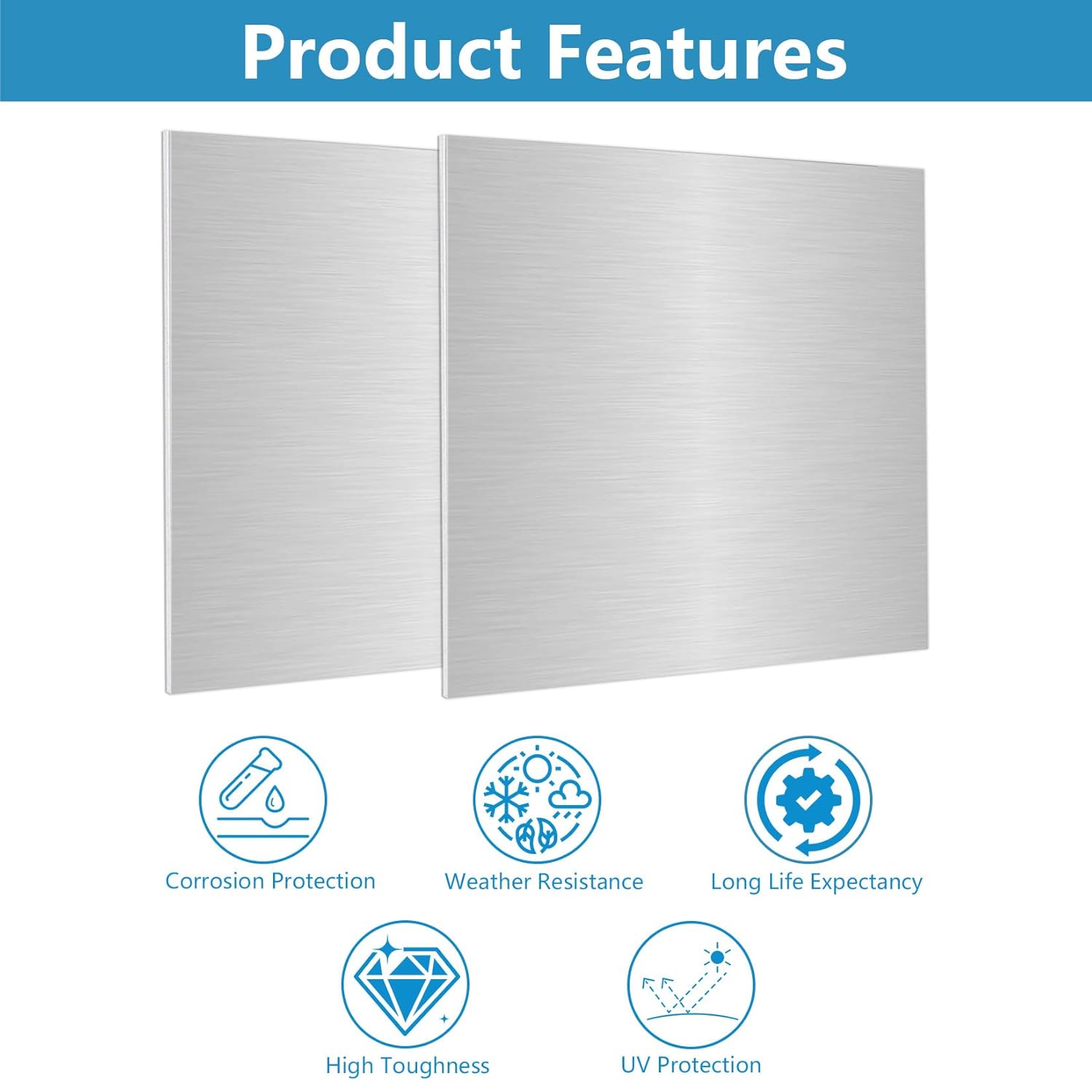 6061-T651 Aluminum Sheet Metal 12 x 12 x 1/32(1mm) Inch with Protective Film Precision Cut Heat-Treatable Aluminum Plate for Crafting, Industrial & Structural Applications