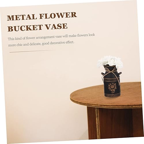 Miniatura 6 de Cabilock Florero de estilo francés, 2 unidades, decoración para Salas de Casa, jarrón de flores secas, jarrón de metal, jarrón de hierba, jarrón