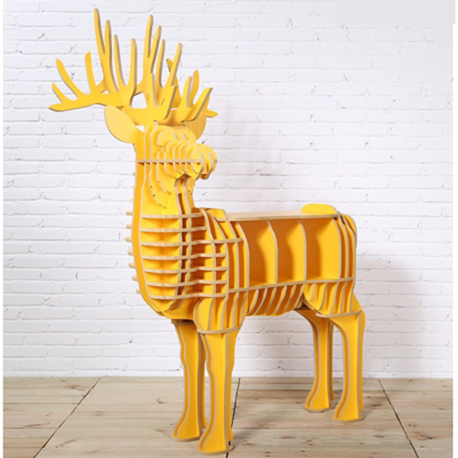 Cdbl Wooden Bookshelves, Creative Gifts Deer Shape Desk，Home Decorative Entryway Table, Children's Room Storage Rack, Animal Shelf Room Furnishings, Store Library Display Stand