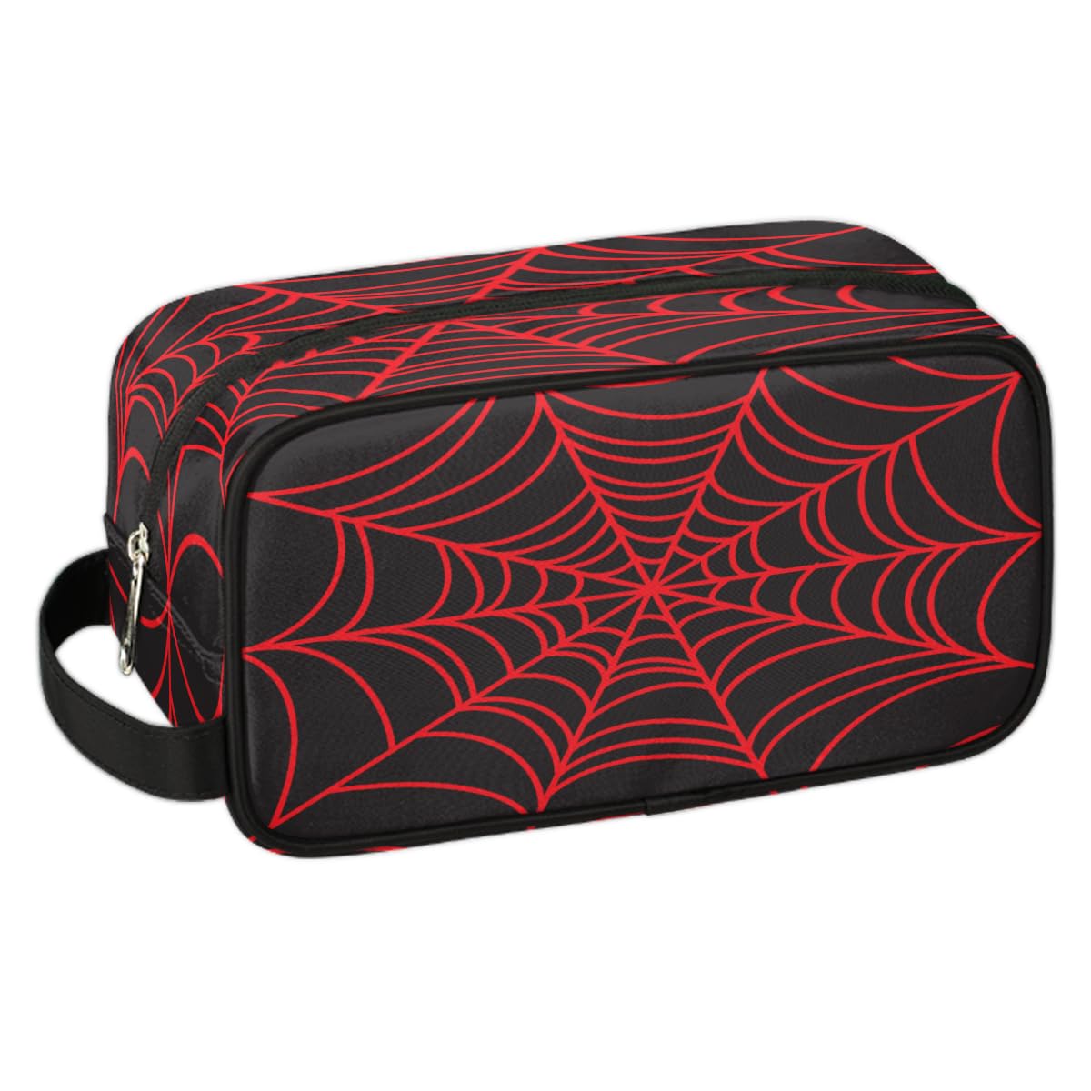 Bardic Black Spider Web Travel Toiletry Bag for Boys Men, Waterproof Hanging Dopp Kit for Women, Shaving Bag with Large Capacity for Travel,Sports