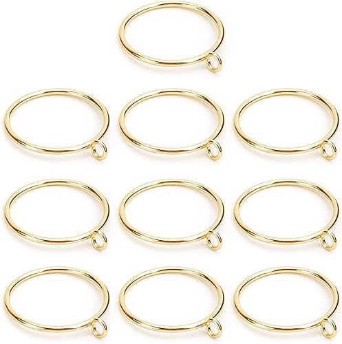 Miniatura 9 de MroMax Anillos de cortina con ojales, anillos de cortina negros de metal de 1-3/4 pulgadas de diámetro interior, anillos de ojales deslizantes