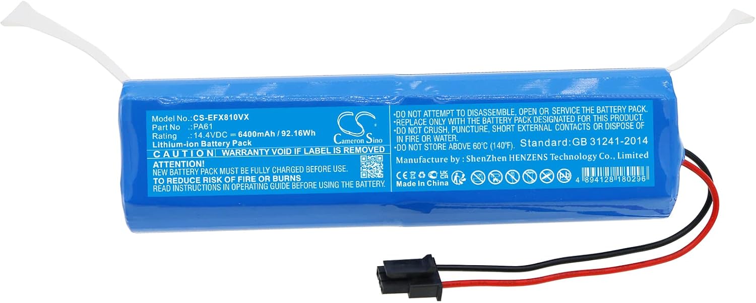 6400mAh / 92.16Wh Battery for Eufy RoboVac X8, RoboVac X8 Hybrid, RoboVac X8 Hybrid White, RoboVac X8 White, T226X PN:Eufy PA61