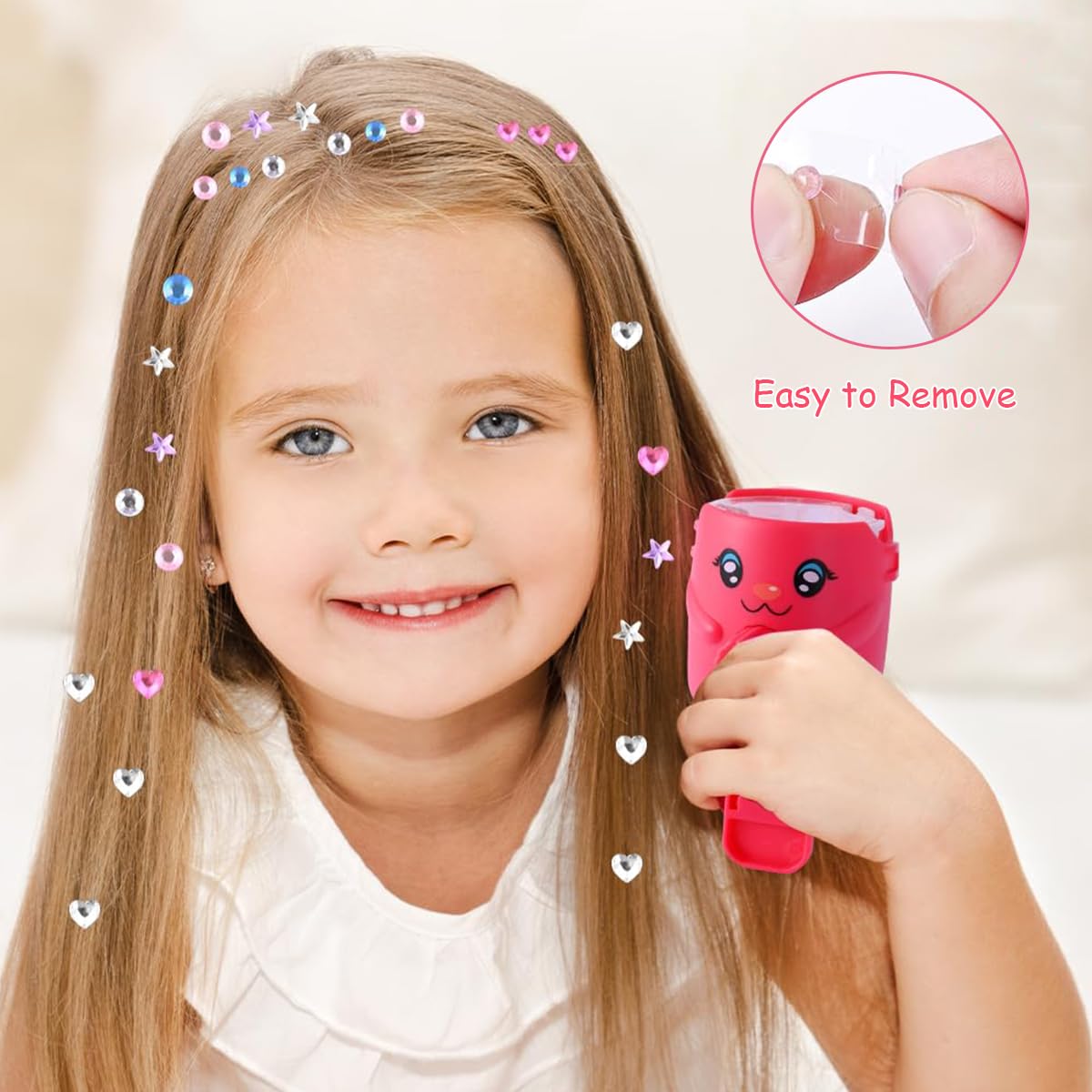 PATPAT Hair Gem Stapler for Teen Girls, 12 Pcs Kit, 120 Colour Pieces 2