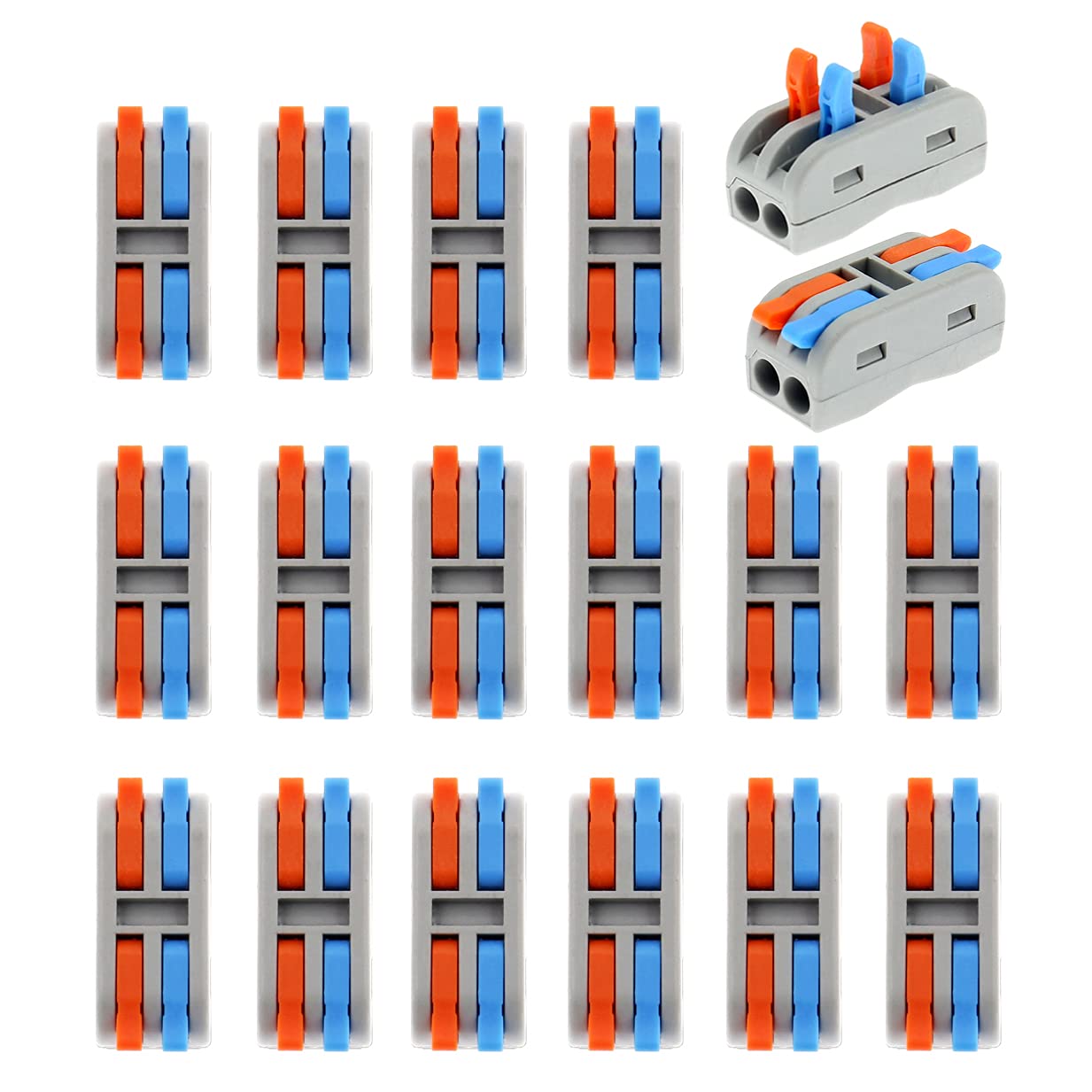10 Stück 2-in-10-Out Mini-Drahtverbinder – WAGO-Style, Für 0,08–4,0 Mm² Kabel